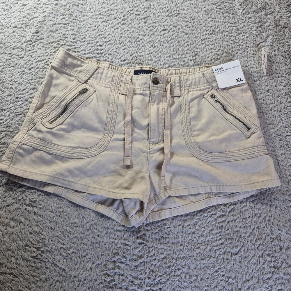 Aeropostale Low Rise Cargo Shorty GTSABA3 Womens XL Plus Size Khaki Utility Y2K